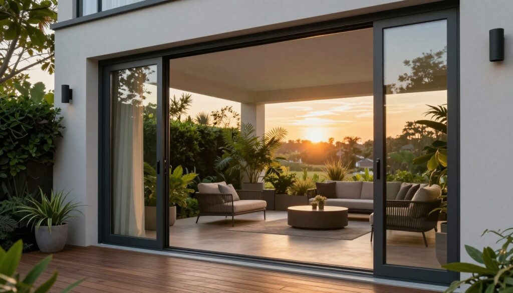 Hebeschiebetür als moderner Terrassenzugang